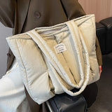 Winter Lady Casual Totes Bag Soft Nylon Padded Shopper Bag