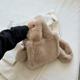 Winter Women Handbags Vintage Faux Fur Crossbody Bags Ladies Totes