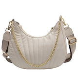 Winter Women Half Moon Chain Crossbody Bag