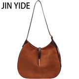 Winter Women Vintage Suede Shoulder Crossbody Bags Totes Shopping Bag