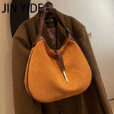 Winter Women Vintage Suede Shoulder Crossbody Bags Totes Shopping Bag