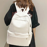 Leather Rucksack Women's School Backpack Travel Bagpacks