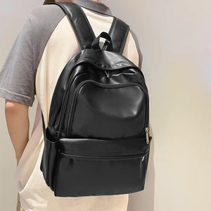 Leather Rucksack Women's School Backpack Travel Bagpacks