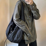 Canvas Bucket Shoulder Bag Zipper Tote Handbag