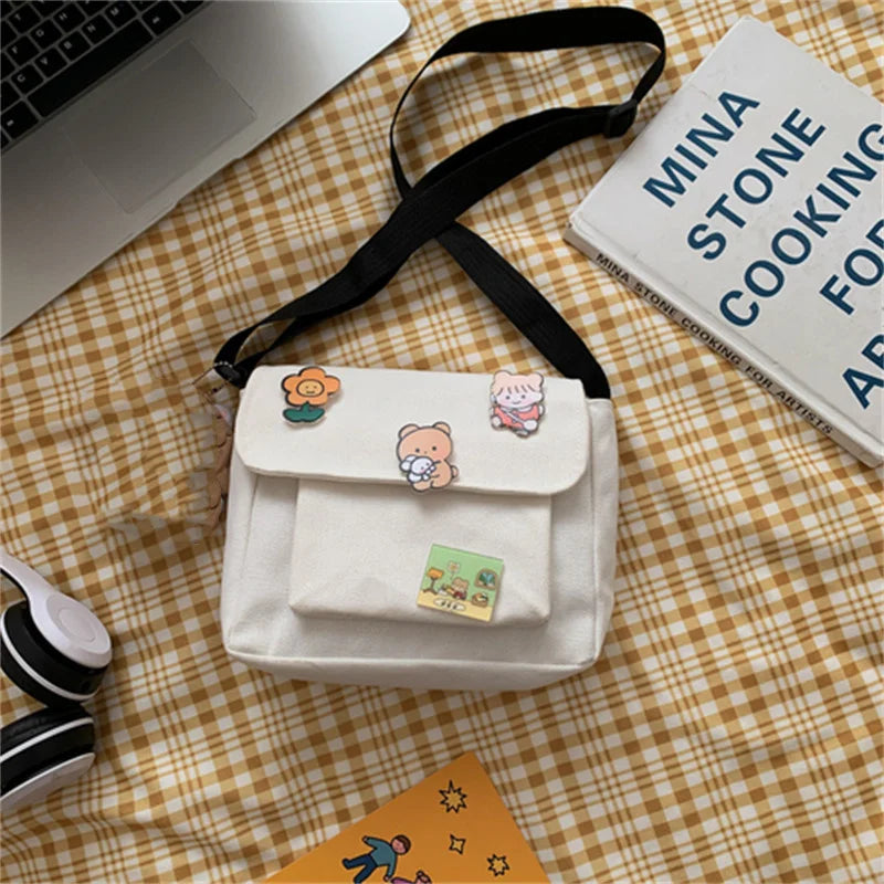 Canvas Crossbody Bag for Women Japan Style Shoulder Purse