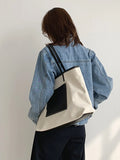 Women Canvas Tote Bag Lady Large Capacity Brown Shopping Shoulder Bags