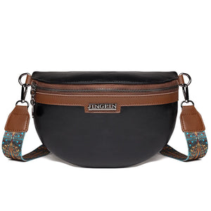 Women Crossbody Bags Pu Leather Female Chest Pack Retro Solid Shoulder Messenger