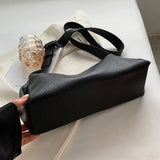 Women Daily Casual Pu Leather Bags Shoulder Bucket Large Capacity Crossbody Soft