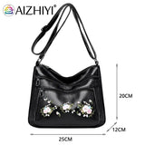 Women Embroidery Flower Crossbody Bag Multi-layer Handba