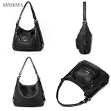 Vintage Soft Leather Handbag Large Capacity Tote Bag for Women