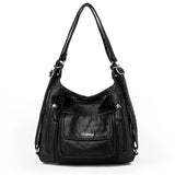 Vintage Soft Leather Handbag Large Capacity Tote Bag for Women