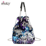 Mini Sequin Bucket Shoulder Bag Crossbody Handbag for Women