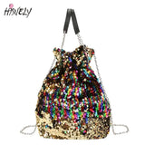 Mini Sequin Bucket Shoulder Bag Crossbody Handbag for Women