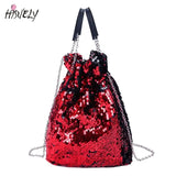Mini Sequin Bucket Shoulder Bag Crossbody Handbag for Women