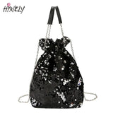 Mini Sequin Bucket Shoulder Bag Crossbody Handbag for Women