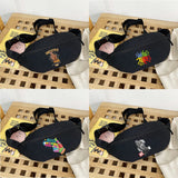 Hand Print Anime Waist Shoulder Chest Bag