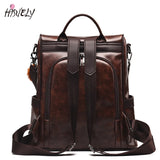 Women PU Leather Backpack School Bags for Teenage Girls Large Capacity Rucksack