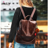 Women PU Leather Backpack School Bags for Teenage Girls Large Capacity Rucksack