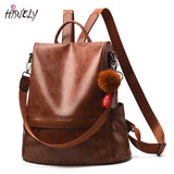 Women PU Leather Backpack School Bags for Teenage Girls Large Capacity Rucksack