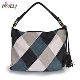 Women Patchwork PU Leather Handbags Top-handle Messenger Bag
