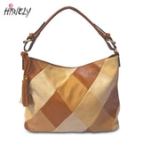 Women Patchwork PU Leather Handbags Top-handle Messenger Bag