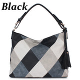 Women Patchwork PU Leather Handbags Top-handle Messenger Bag
