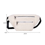 Women Plush Waist Bag Solid Belt Bags Shoulder Crossbody Chest Bag