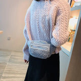 Women Plush Waist Bag Solid Belt Bags Shoulder Crossbody Chest Bag