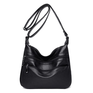 Women Retro Leather Messenger Bag Large Capacity Handbag Totes Shoulder Bags