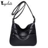 Women Retro Leather Messenger Bag Large Capacity Handbag Totes Shoulder Bags
