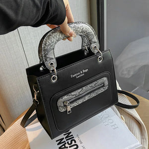 Serpentine Handbag Purses Zipper Snakeskin Shoulder Bags Crossbody Totes