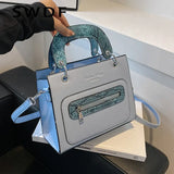 Serpentine Handbag Purses Zipper Snakeskin Shoulder Bags Crossbody Totes