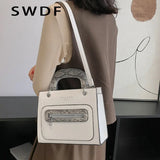 Serpentine Handbag Purses Zipper Snakeskin Shoulder Bags Crossbody Totes