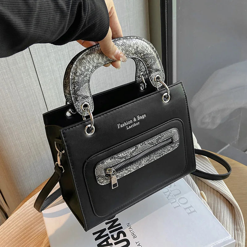 Serpentine Handbag Purses Zipper Snakeskin Shoulder Bags Crossbody Totes