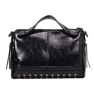 Large Leather Shoulder Bag for Women - Big Female Messenger Handbag