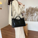 Large Leather Shoulder Bag for Women - Big Female Messenger Handbag