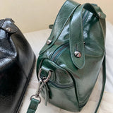 Large Leather Shoulder Bag for Women - Big Female Messenger Handbag
