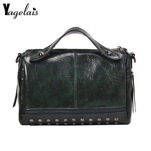 Large Leather Shoulder Bag for Women - Big Female Messenger Handbag