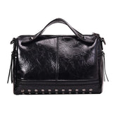 Large Leather Shoulder Bag for Women - Big Female Messenger Handbag