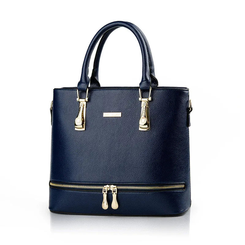 Women Totes Bag Pu Leather Rivets Zipper Handbag Sac A Main Femme