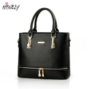 Women Totes Bag Pu Leather Rivets Zipper Handbag Sac A Main Femme
