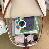 Women's Backpack Patchwork Multi-pocket Man Travel Bag Schoolbag