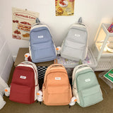 Women's Backpack Patchwork Multi-pocket Man Travel Bag Schoolbag