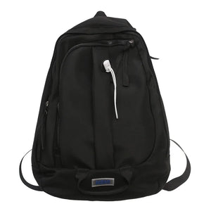 Women's Solid Backpack Multi-pocket Casual Travel Bag for Teenage Girl Boys
