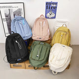 Women's Solid Backpack Multi-pocket Casual Travel Bag for Teenage Girl Boys