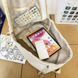 Women's Solid Backpack Multi-pocket Casual Travel Bag for Teenage Girl Boys