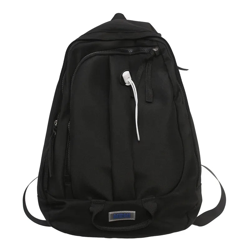 Women's Solid Backpack Multi-pocket Casual Travel Bag for Teenage Girl Boys