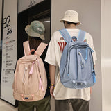 Women's Solid Backpack Multi-pocket Casual Travel Bag for Teenage Girl Boys