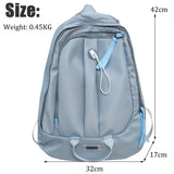 Women's Solid Backpack Multi-pocket Casual Travel Bag for Teenage Girl Boys