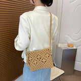 Bohemian Style Straw Clutch Bag with Tassel Handbag
